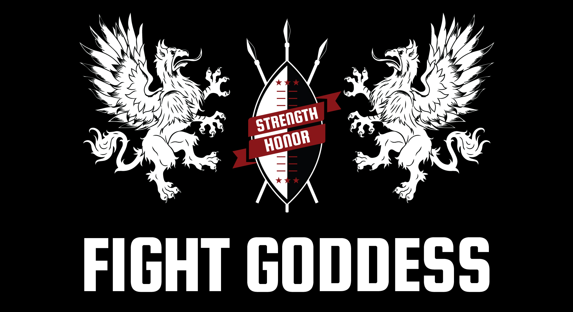 Fight Goddess Strength & Honor crest logo
